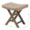 Bali & Pari Hayate Bohemian Grey Kubu Rattan and Mahogany Wood Ottoman Footstool 245-13713-ZORO - alternate 8